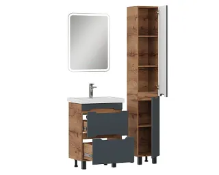 Пенал напольный Onika Айленд 403084 30 см графит/дуб крафт золотой